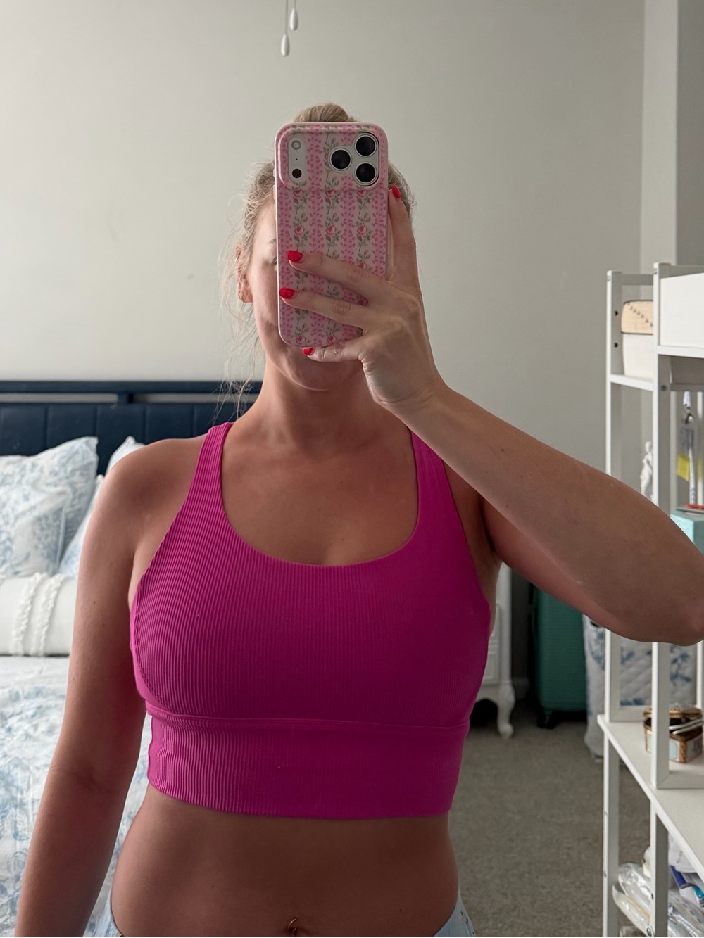 lululemon Pink Flare Longline Bra B-D Cups